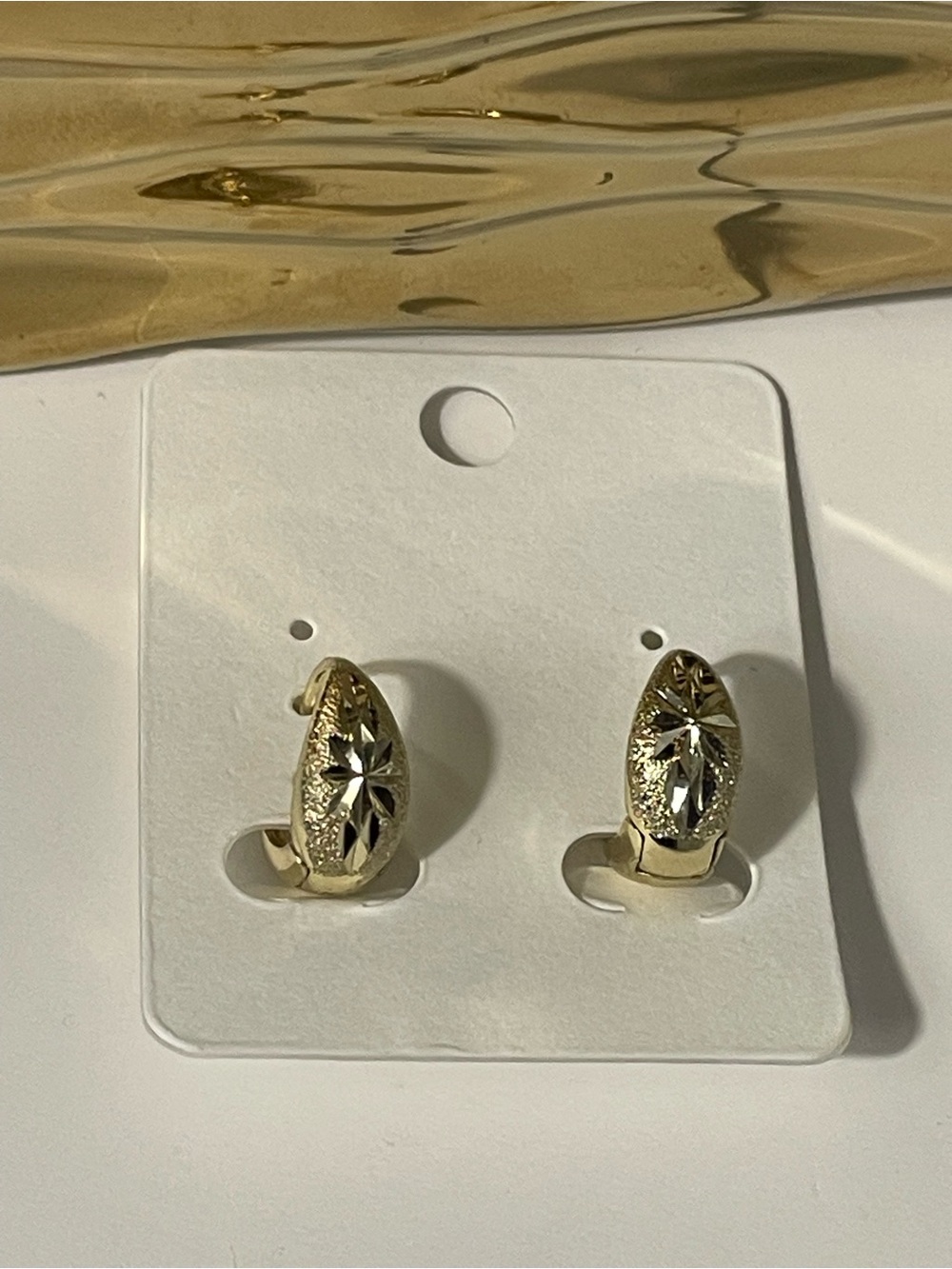 Gold-Tone Starburst Clip Hoop Earrings - Women Jewelry